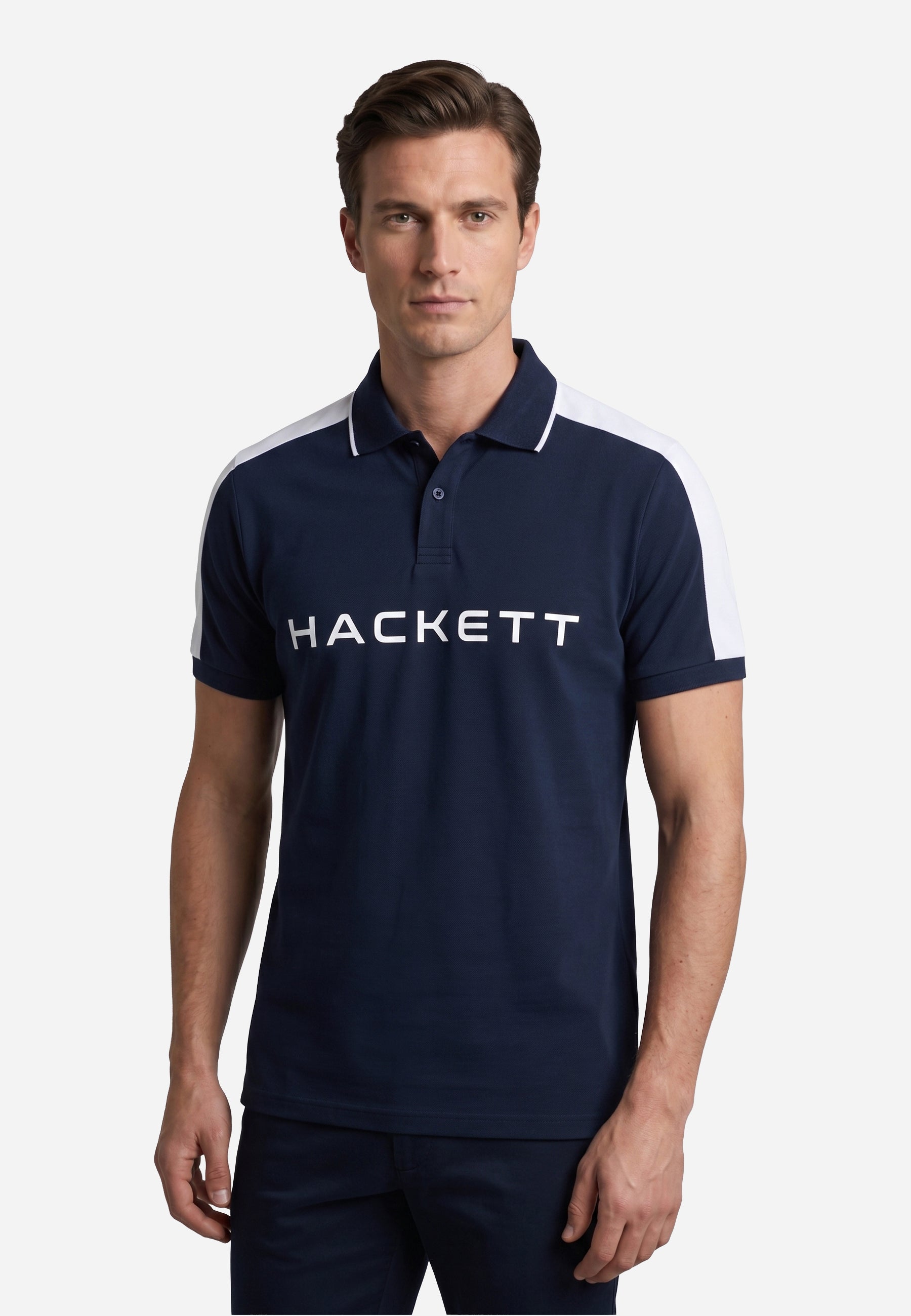 Camiseta Polo Logo Negra/Blanco H.L.