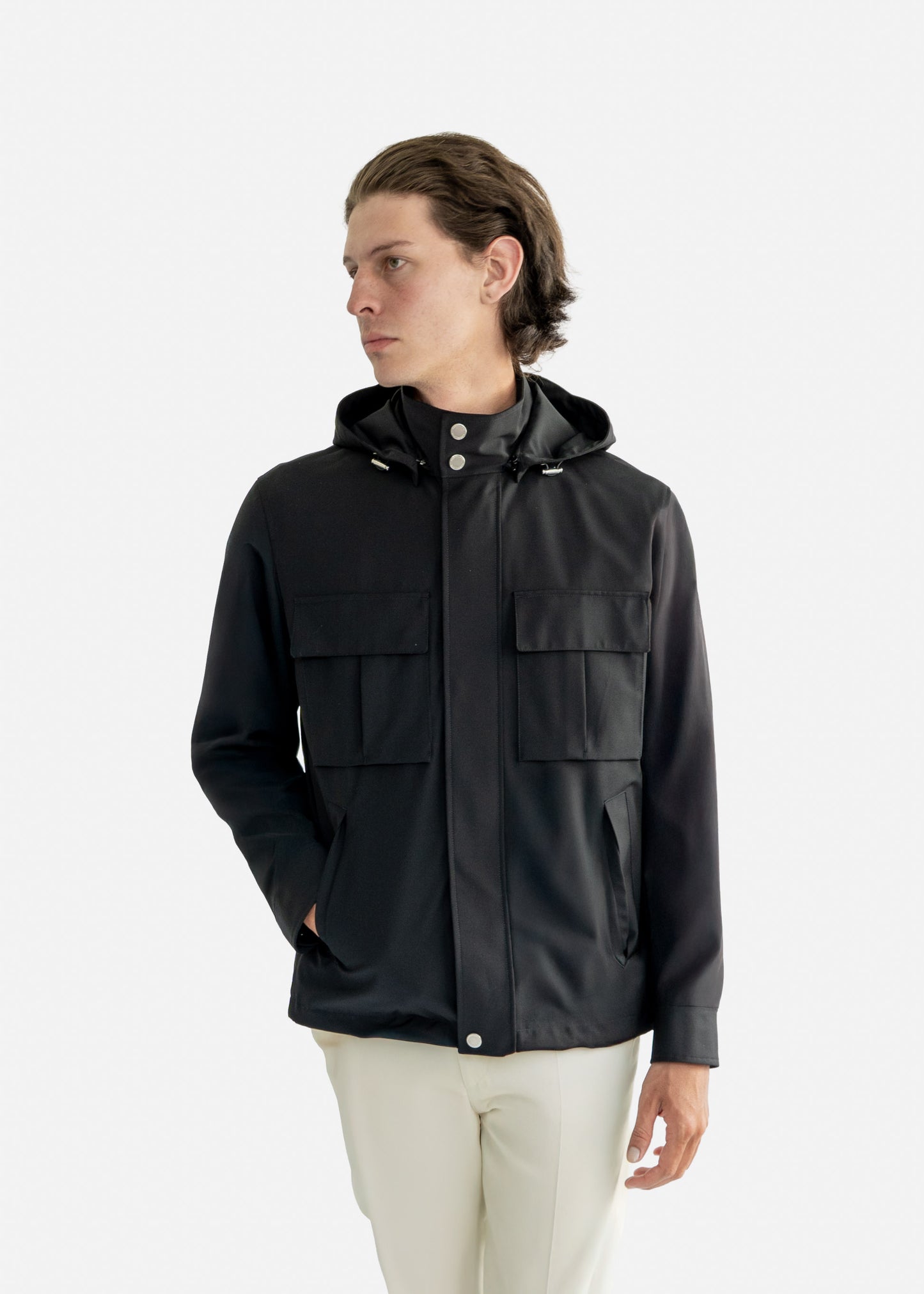 CHAQUETA CORNELIANI NEGRO POLIE + LANA + ELAS (93LHB7-9320124-020)