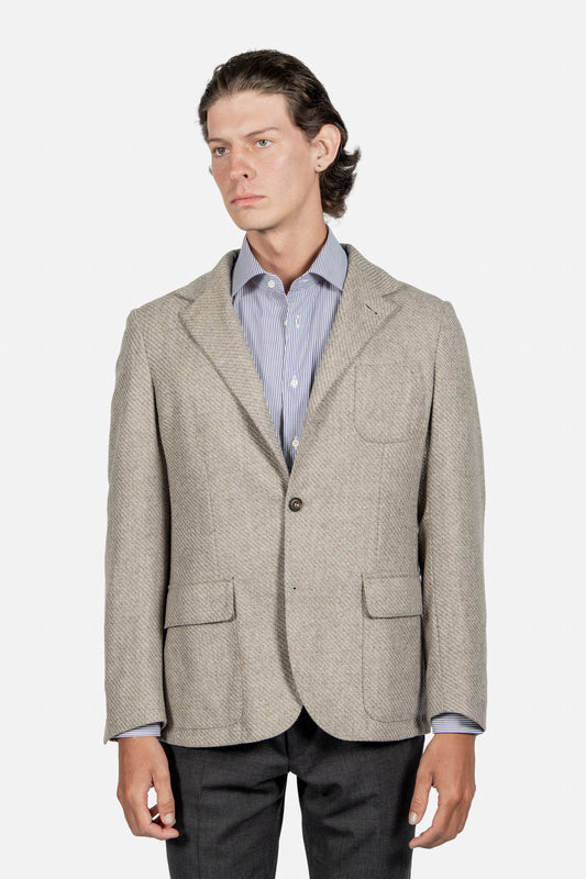SACO CORNELIANI CAFE CUAD SEDA + LANA (94X535-9416302-031)