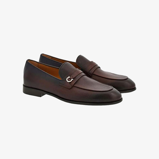 ZAPATO FERRAGAMO CAFE CUERO (769191-DESIO)