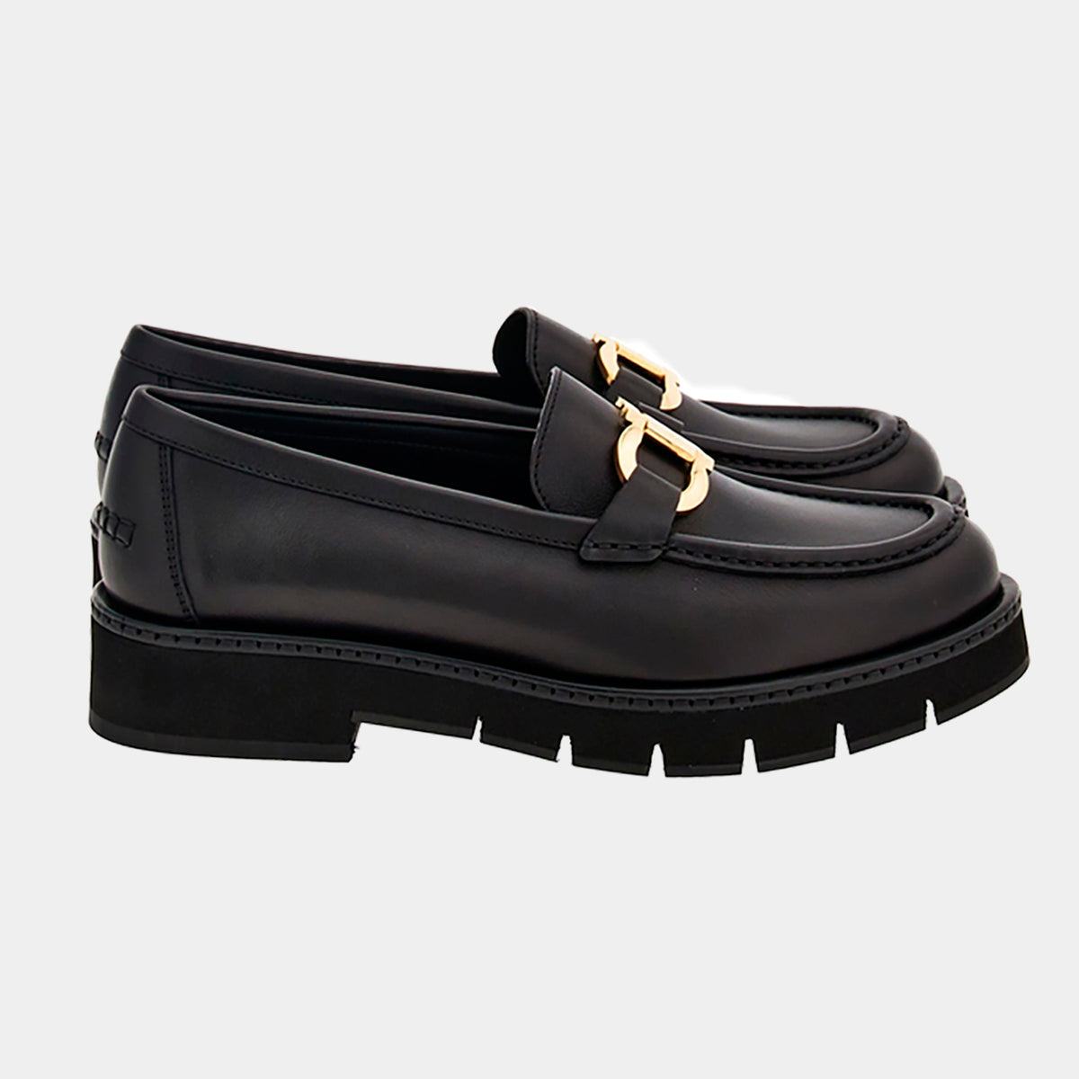 Zapato Dama Mocasines Maryan Gancini Lug Negro S.F.