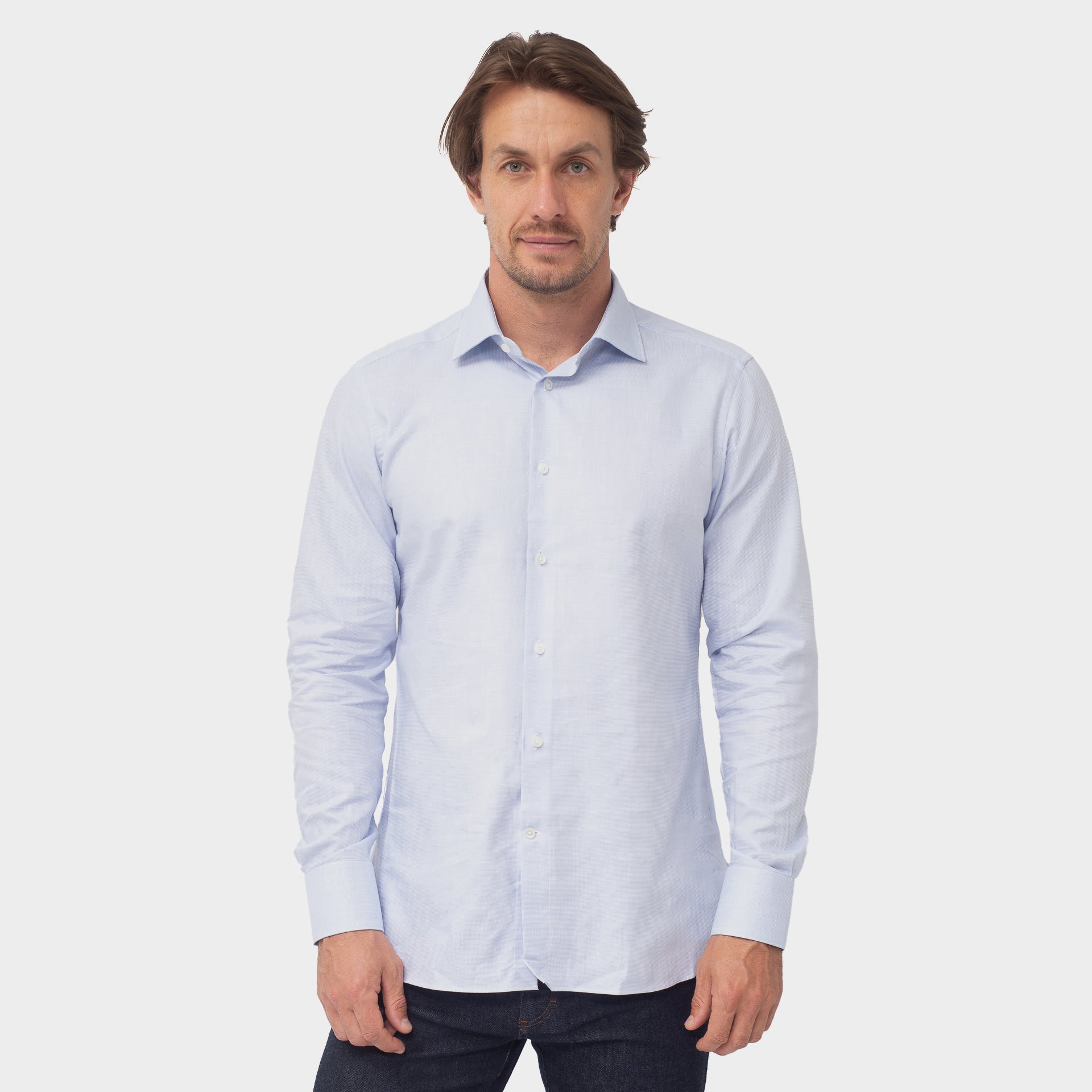 Camisa Sport Blanca Punto Azul E.Z.