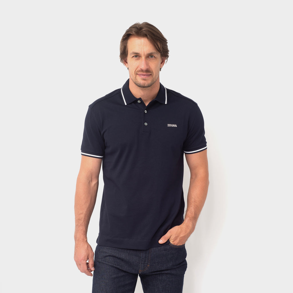 CAMISETA POLO E. ZEGNA AZUL (UA358-A746-B09)