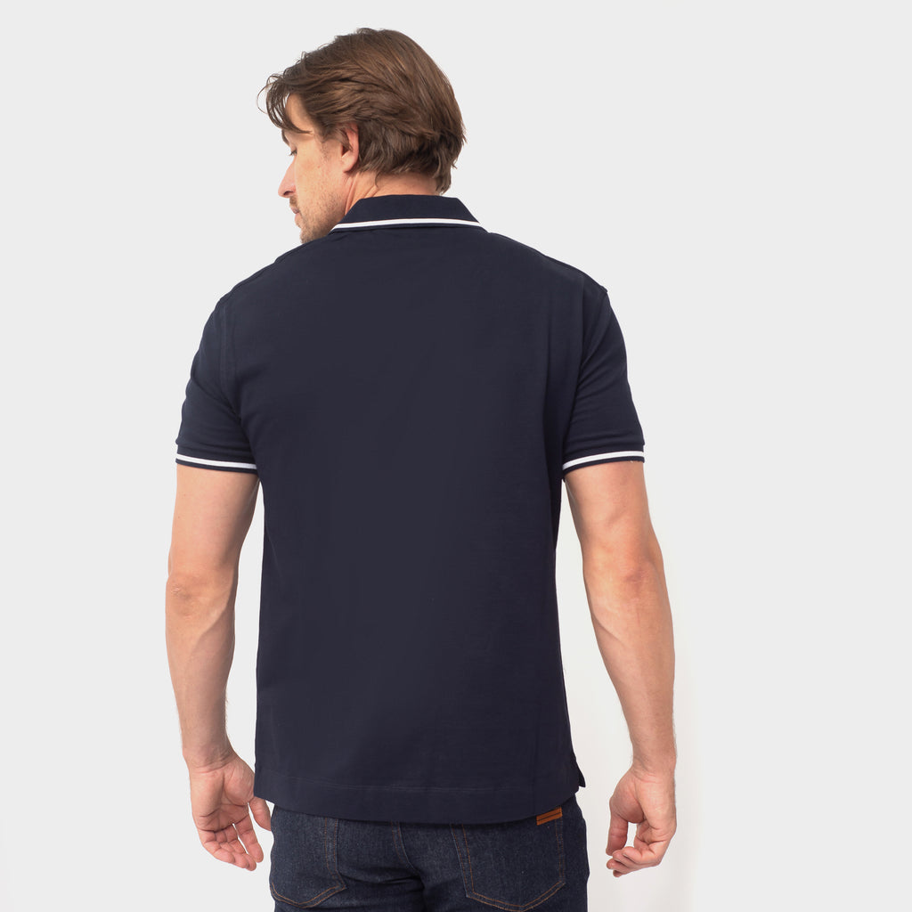 CAMISETA POLO E. ZEGNA AZUL (UA358-A746-B09)