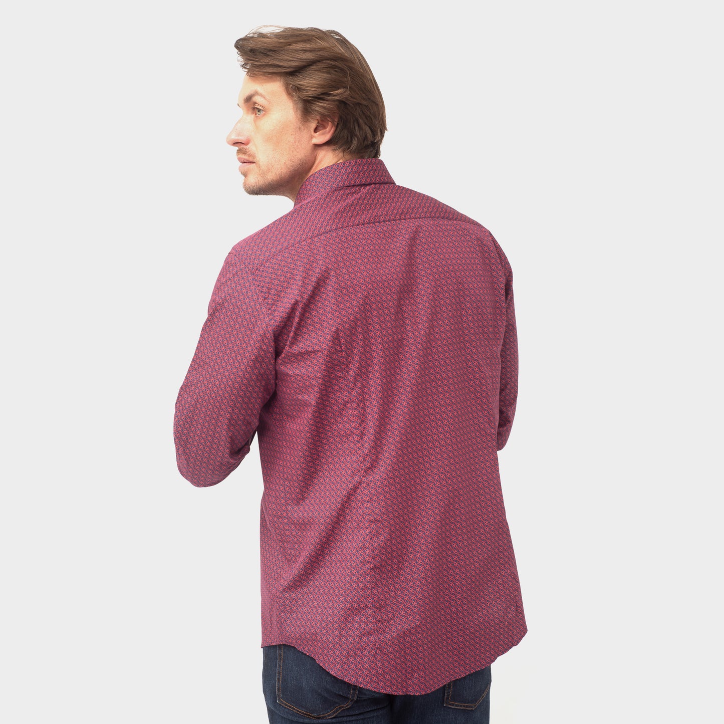 CAMISA SPORT FERRAGAMO ROJO FIGURA ALGODON  (755049-2980)